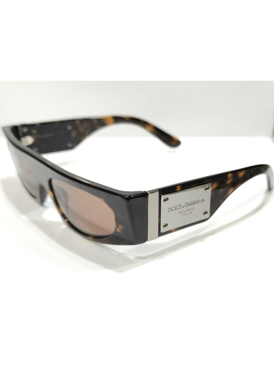 Dolce & Gabbana DG4411 502/73 54mm Rectangular Sunglasses Havana / Brown - Italy main image 6